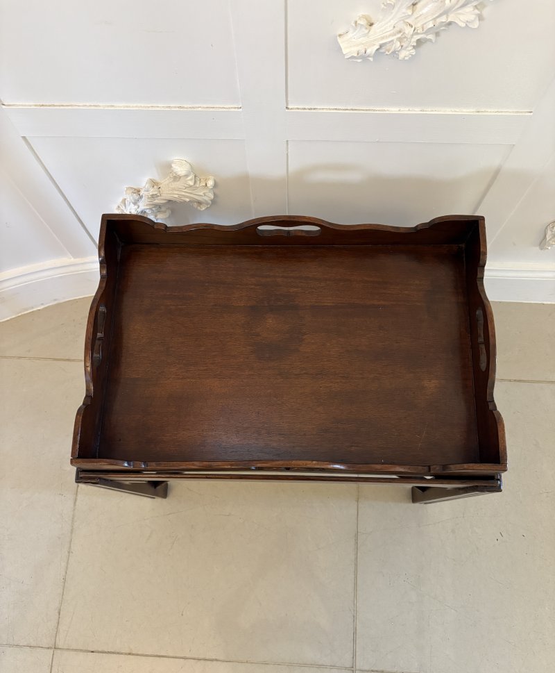Antique Edwardian Quality Mahogany Butlers Tray on Stand - Image 6